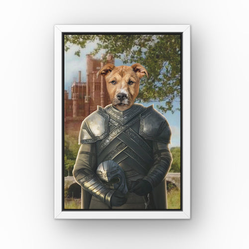 The Kingmaker (Castle 1) custom pet canvas in a white floating frame