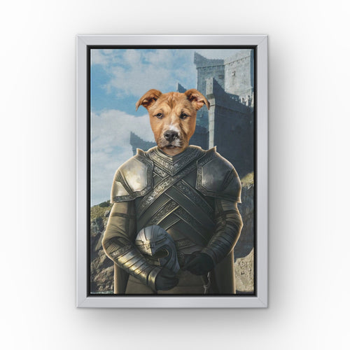 The Kingmaker (Castle 2) custom pet canvas in a silver floating frame
