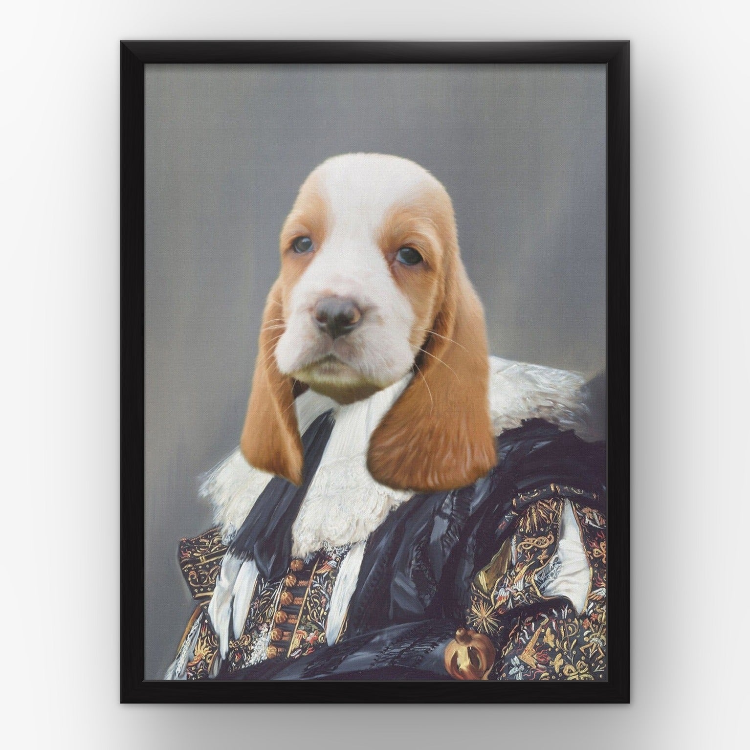 The Laughing Cavalier custom pet poster in a black frame