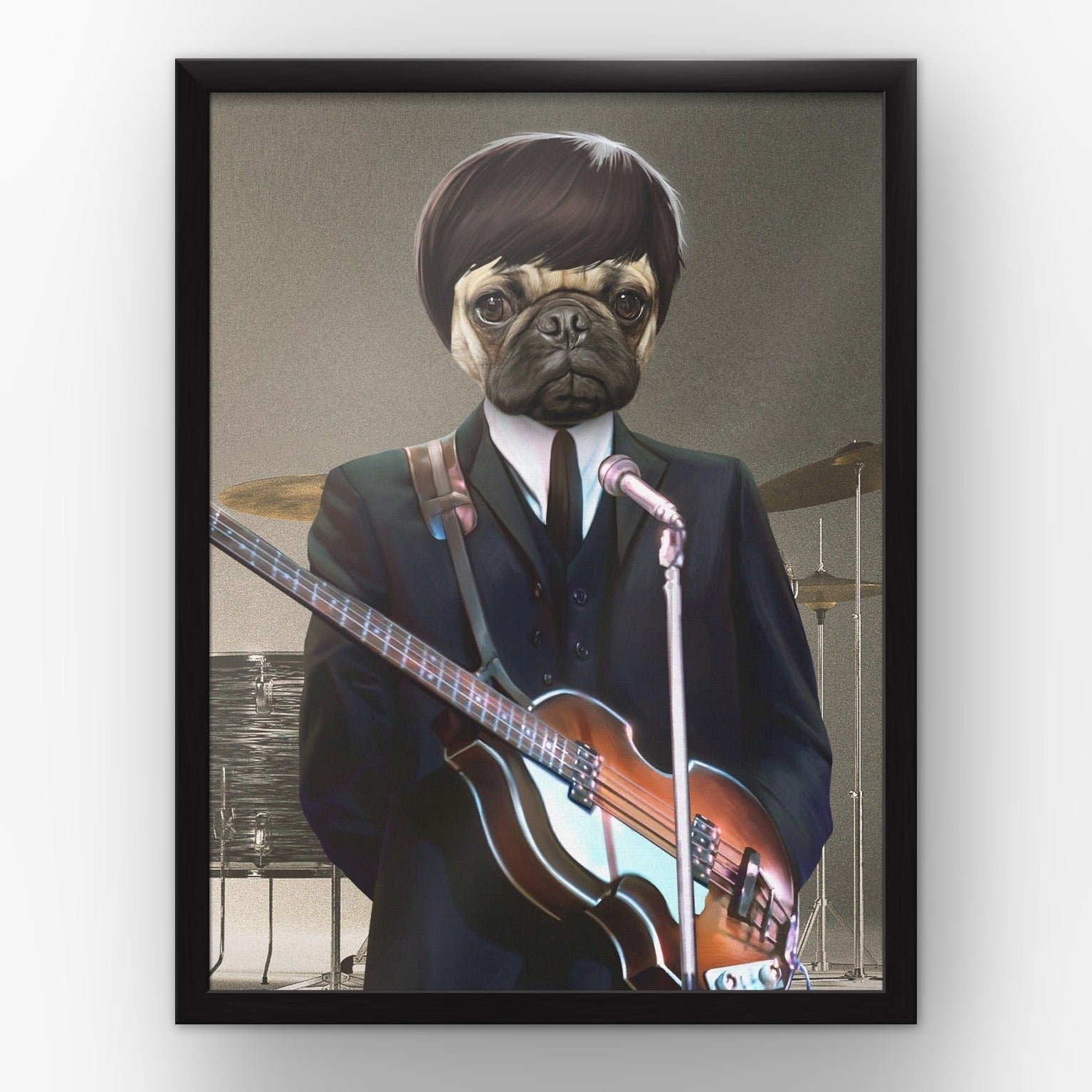 The McCartney custom pet poster in a black frame