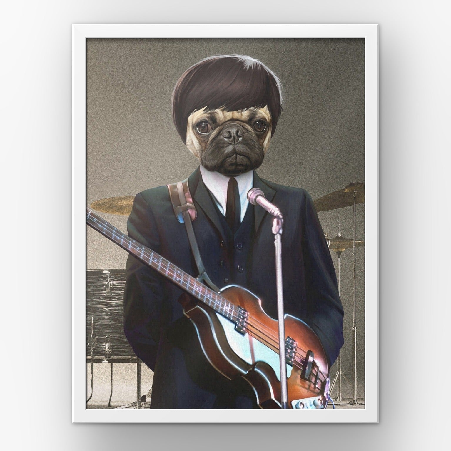 The McCartney custom pet poster in a white frame