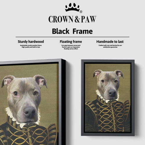 Crown and Paw - Canvas The Noble - Custom Pet Canvas 8" x 10" / Black