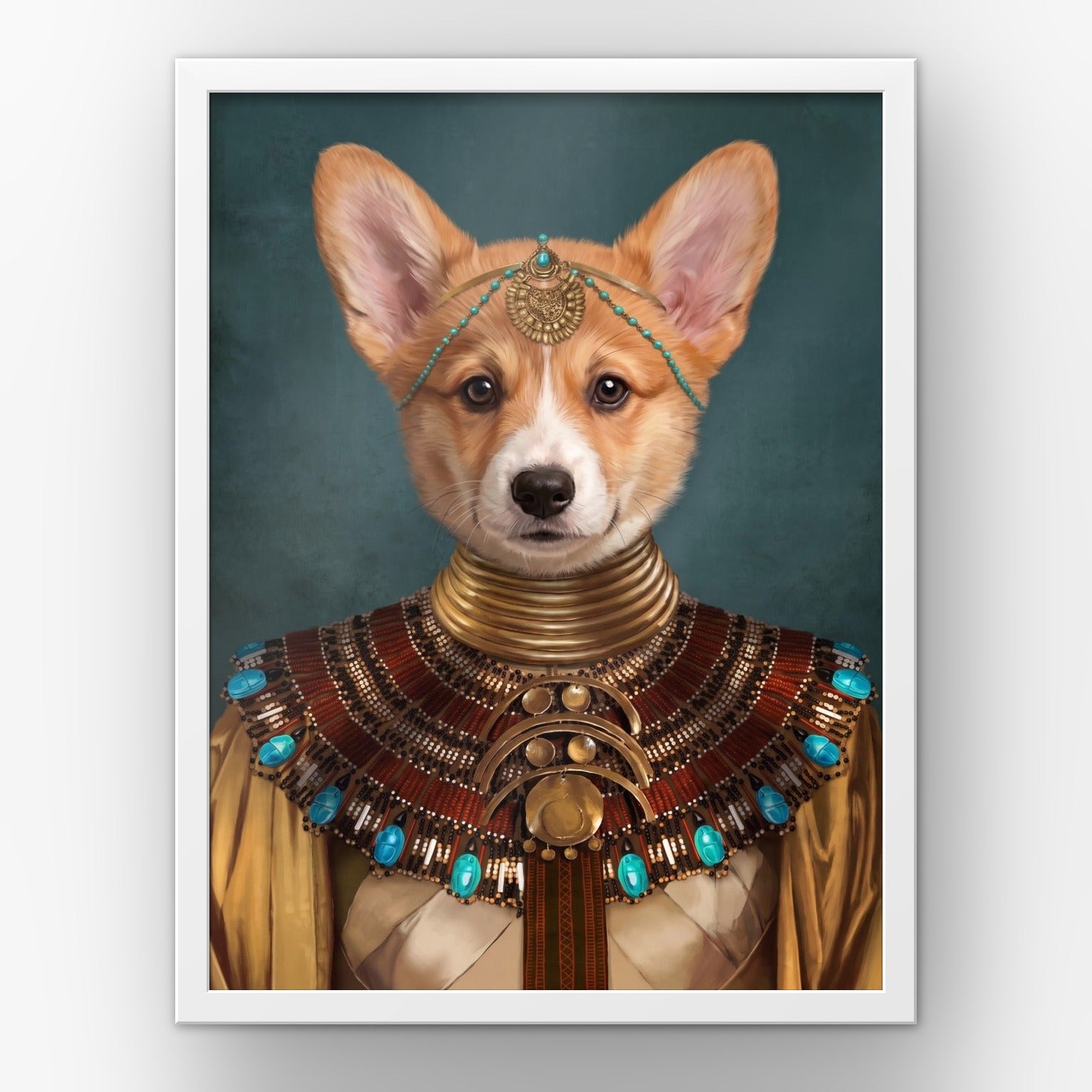 The Nubian Queen custom pet poster in a white frame