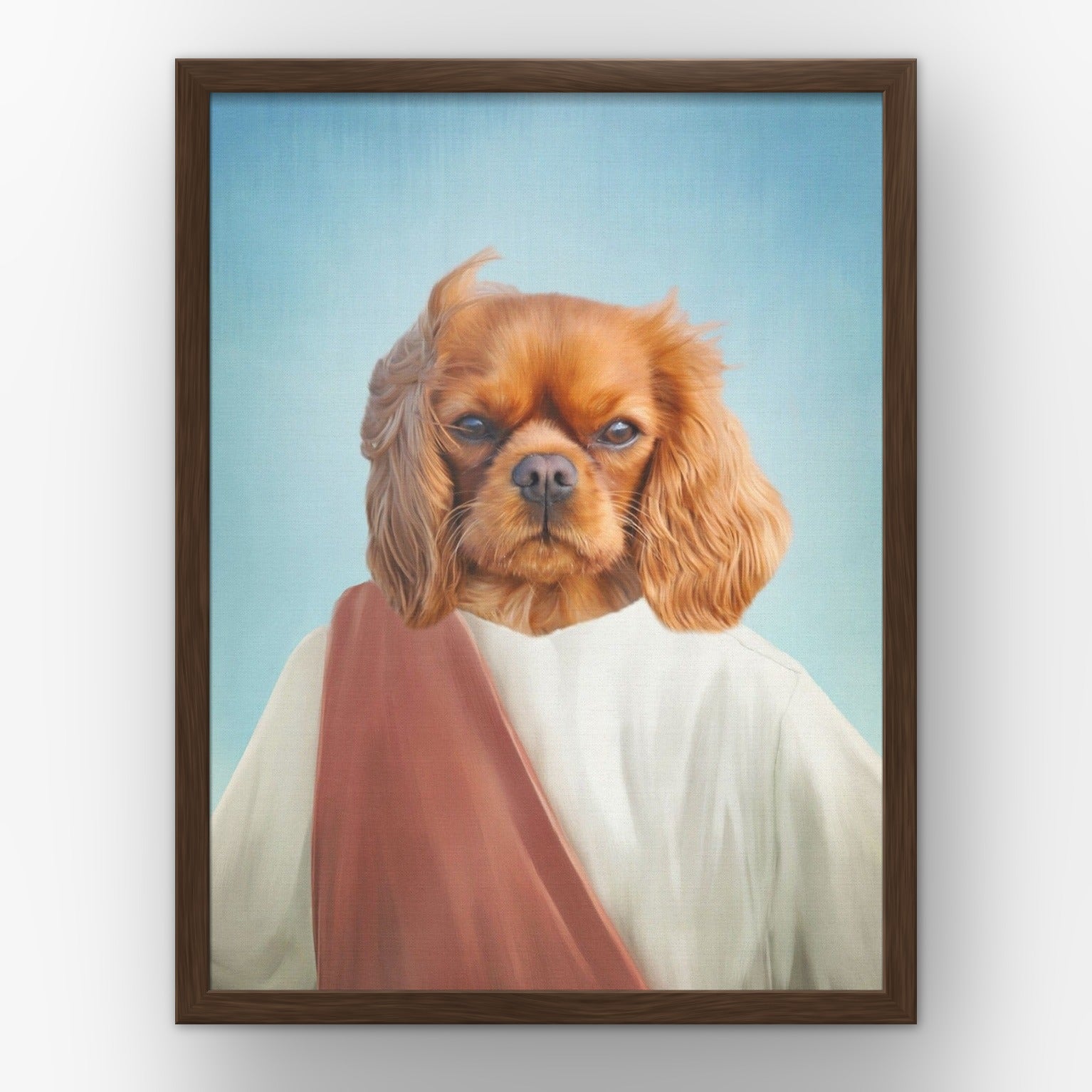 The Prophet custom pet poster in a walnut frame
