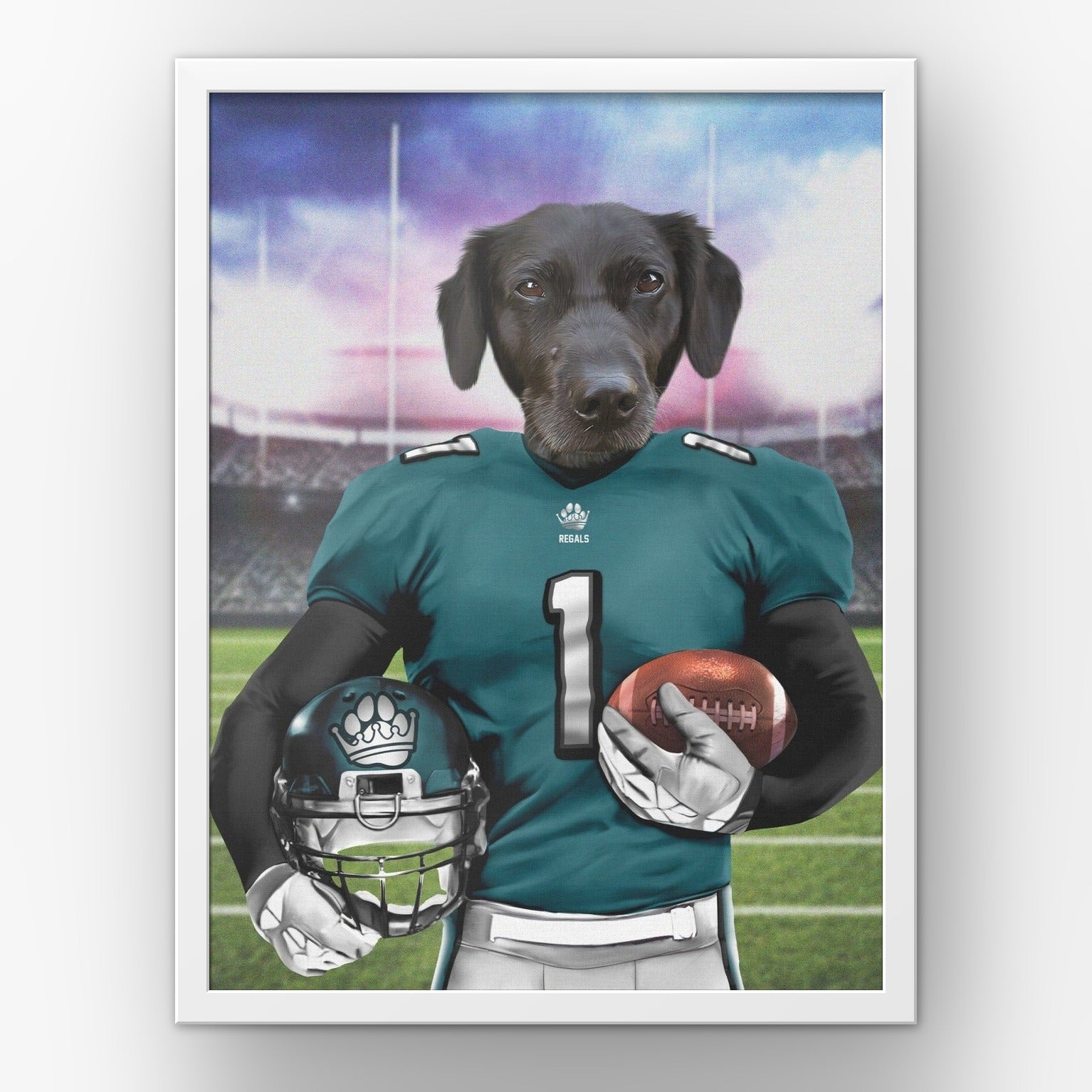 The Regals custom pet poster in a white frame