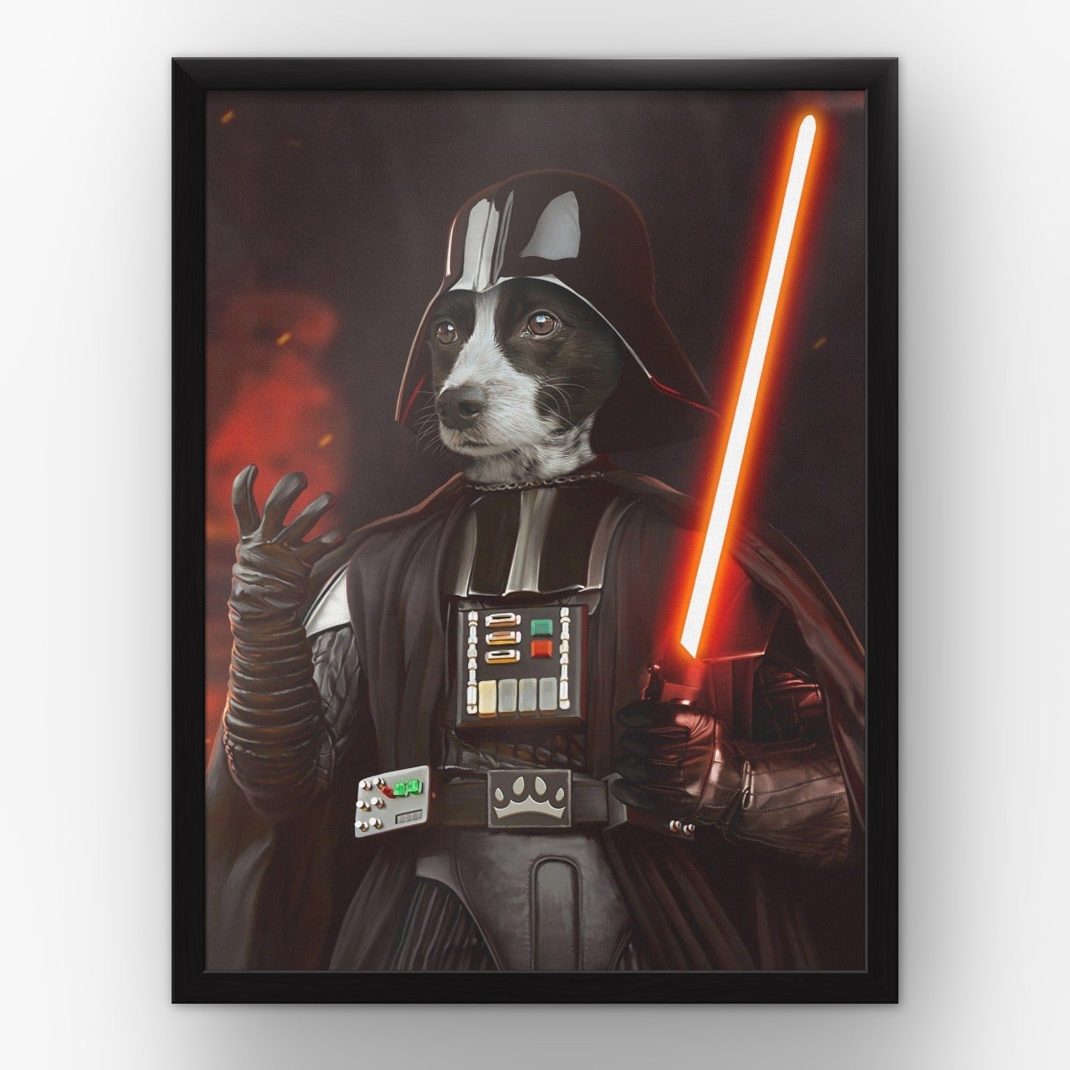 The Sci Fi Lord custom pet poster in a black frame