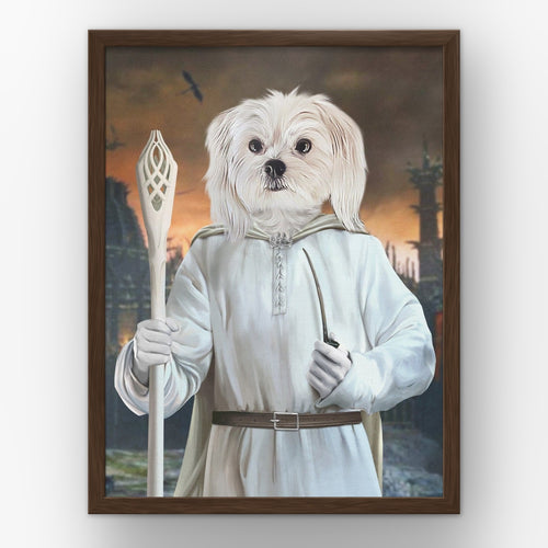 The Sorcerer (background 4) custom pet poster in a walnut frame