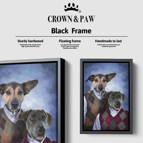 Crown and Paw - Canvas Step Brothers - Custom Pet Canvas 8" x 10" / Black