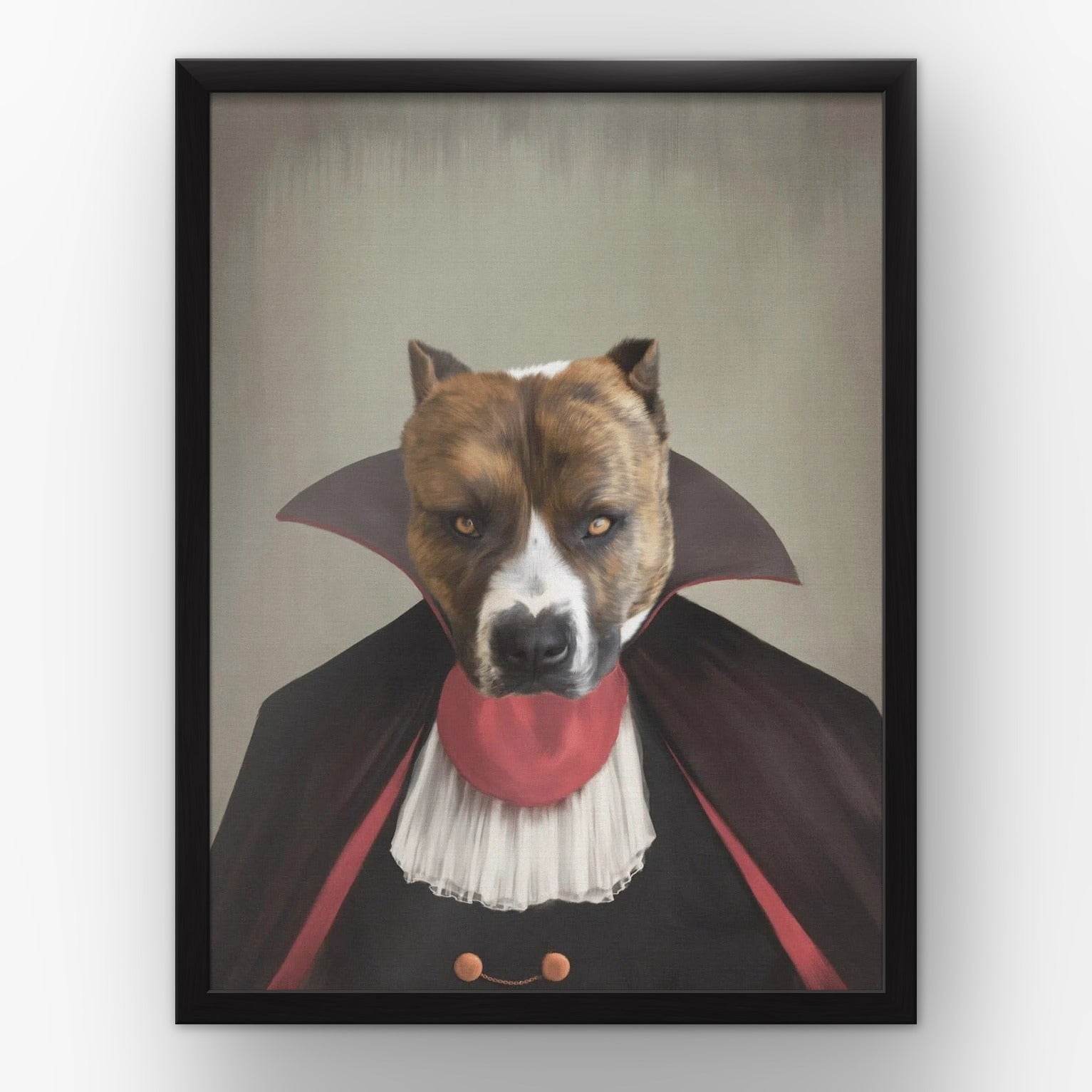 The Vampire custom pet poster in a black frame
