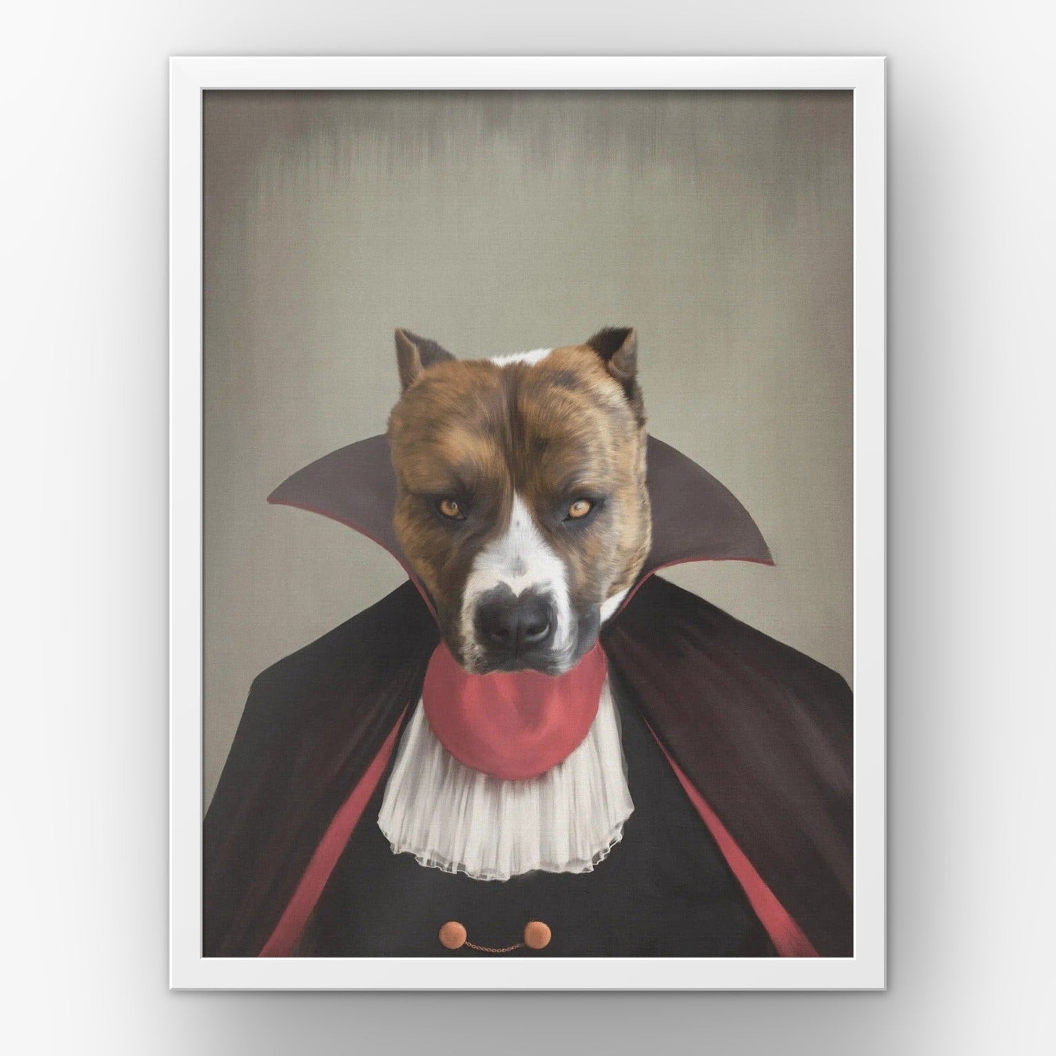 The Vampire custom pet poster in a white frame