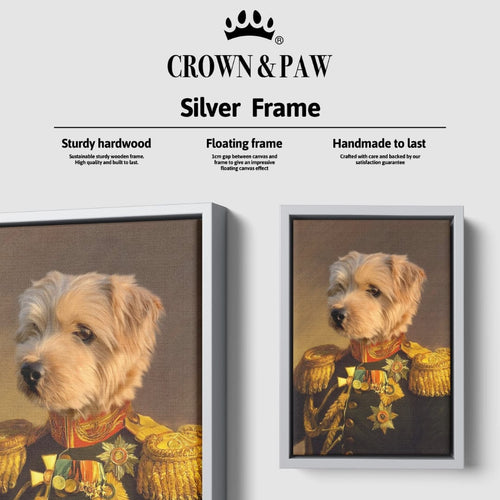 Crown and Paw - Canvas The Veteran - Custom Pet Canvas 8" x 10" / Silver