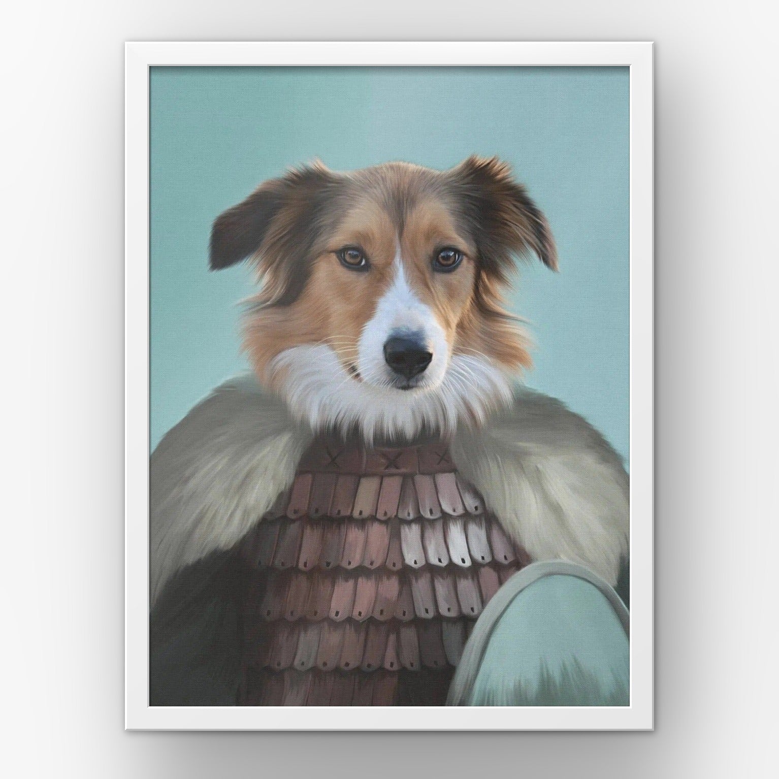 The Viking custom pet poster in a white frame