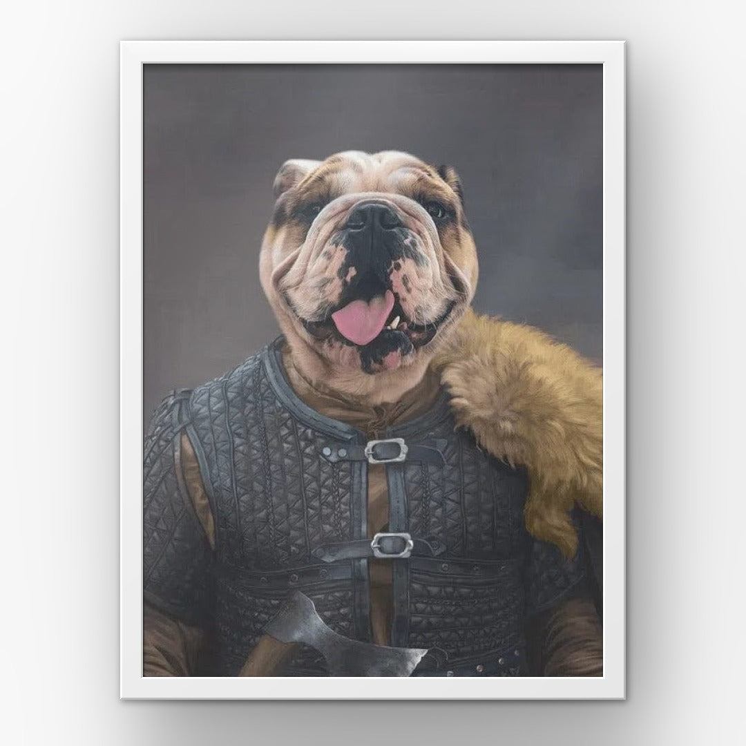 The Viking Leader custom pet poster in a white frame