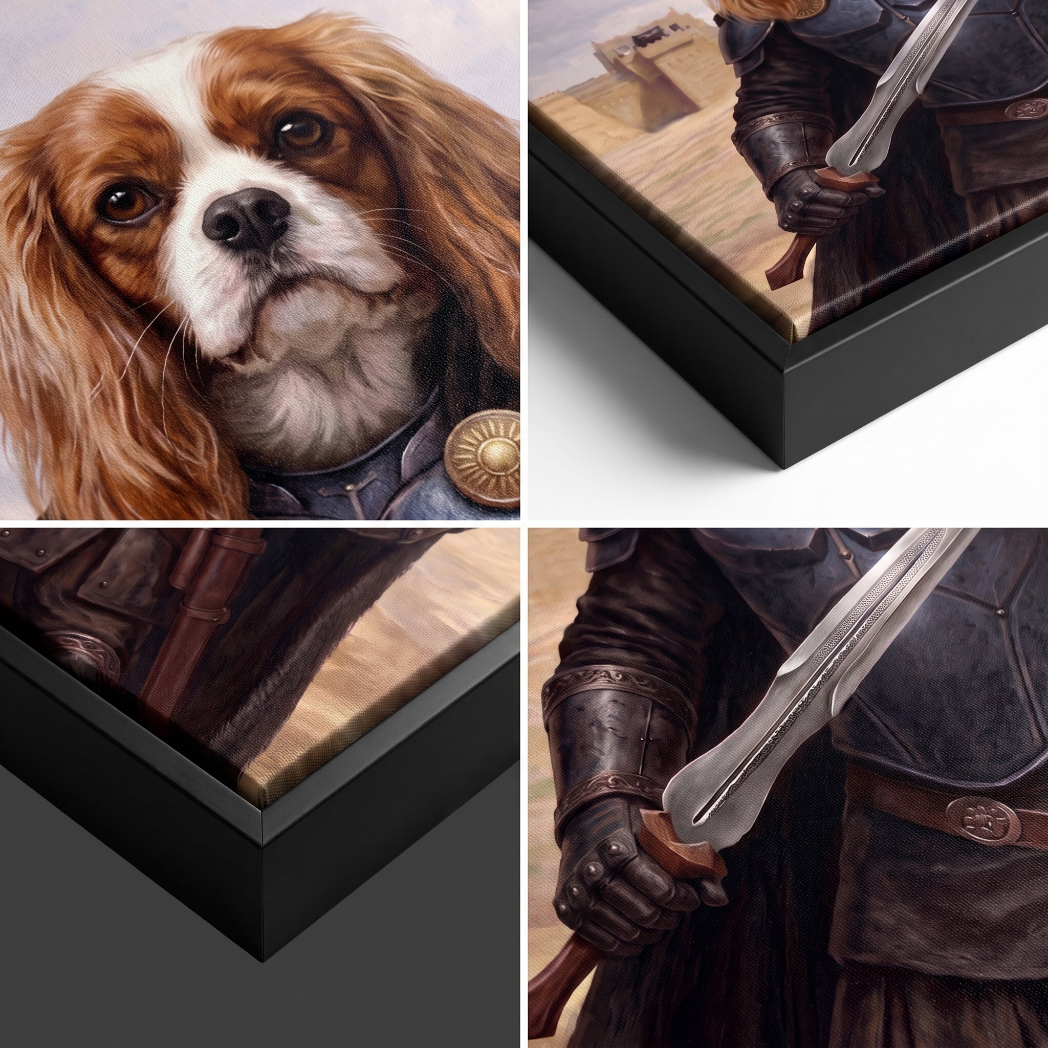 Close-up details of the Agamemnon custom pet canvas