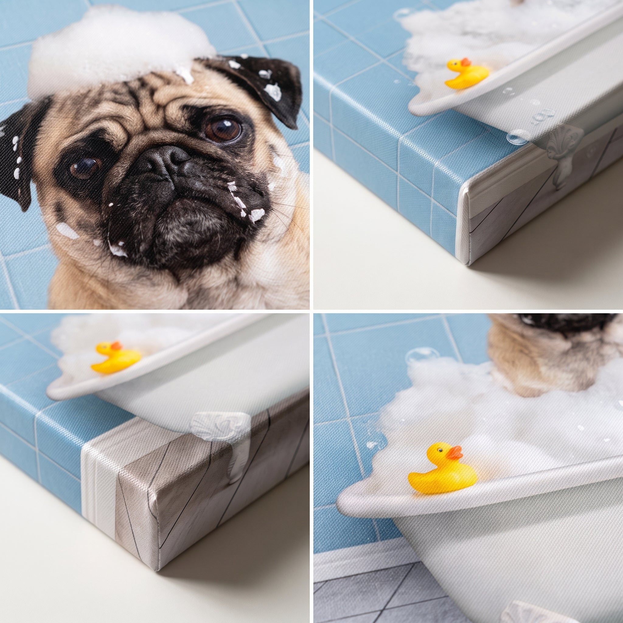 Close-up details of the Bath Tub Pet Portrait (One Pet)