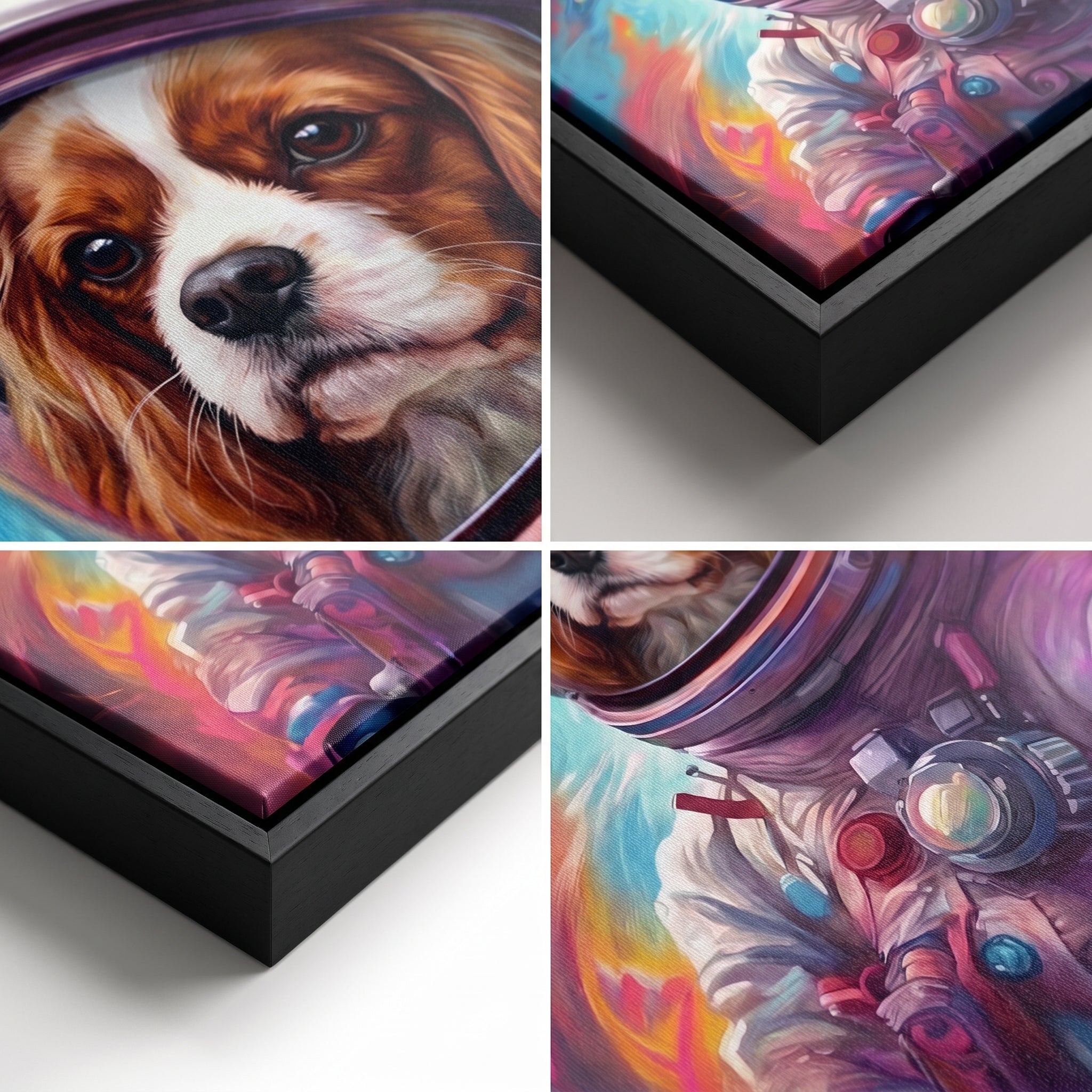 Close-up details of the Galactic Pet custom pet canvas
