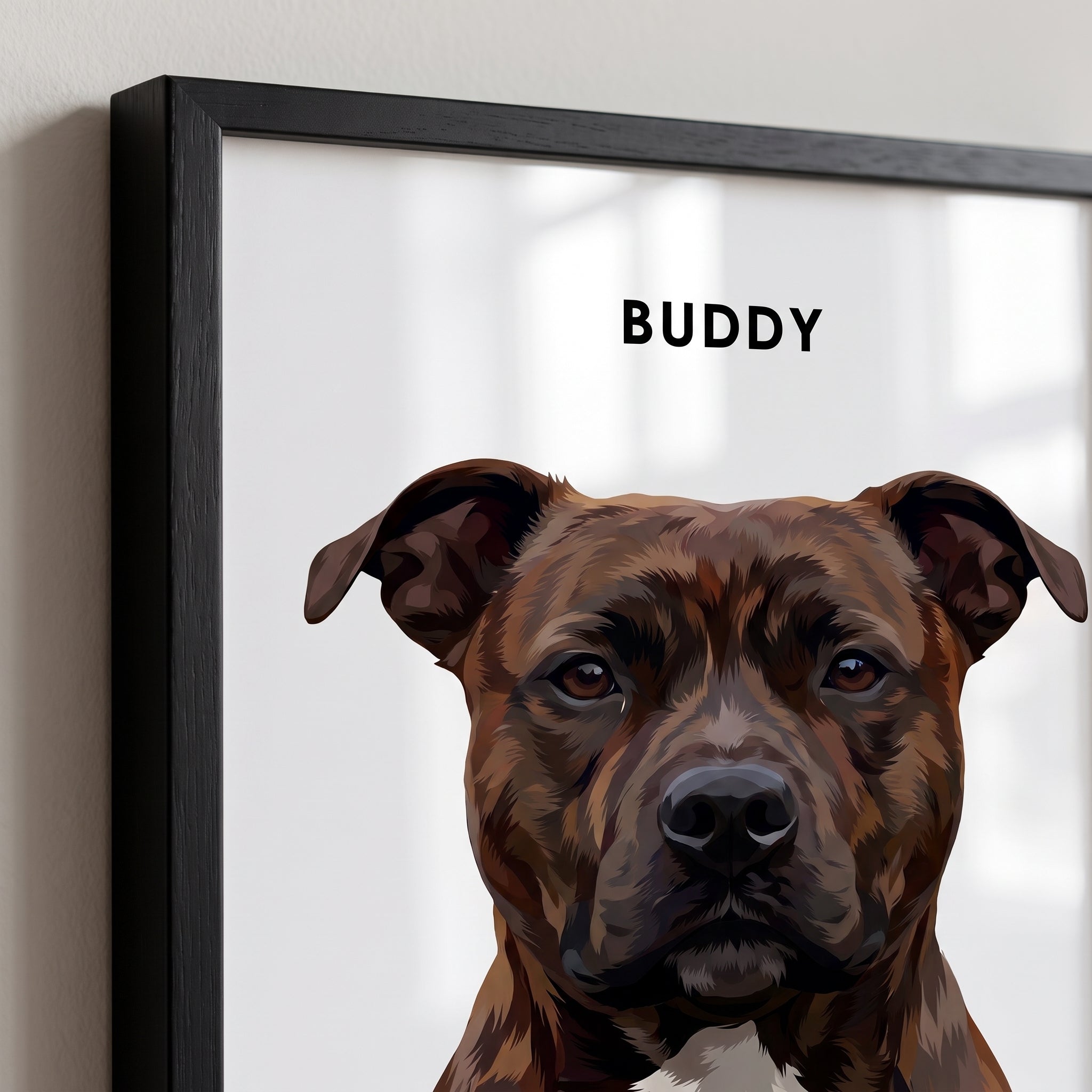 Close-up details of the Modern Pet Portrait - One Pet