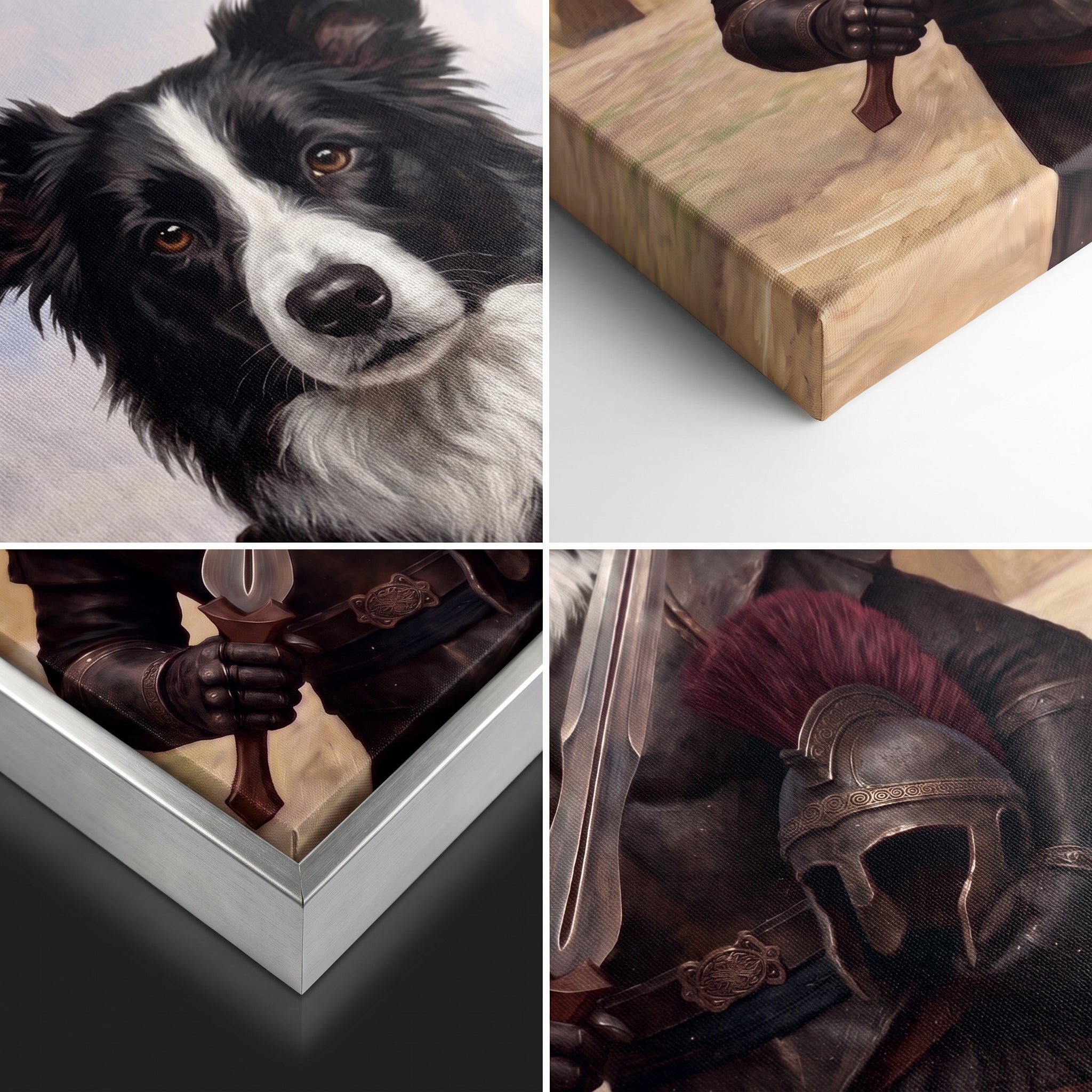 Close-up details of the Odysseus custom pet canvas