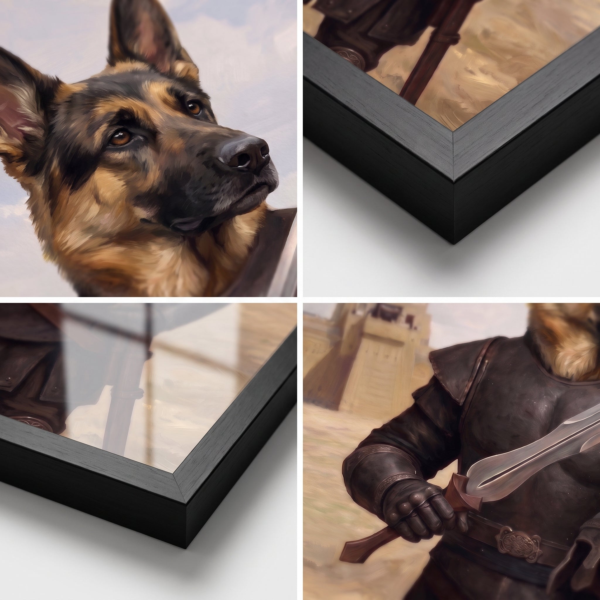 Close-up details of the Odysseus custom pet poster