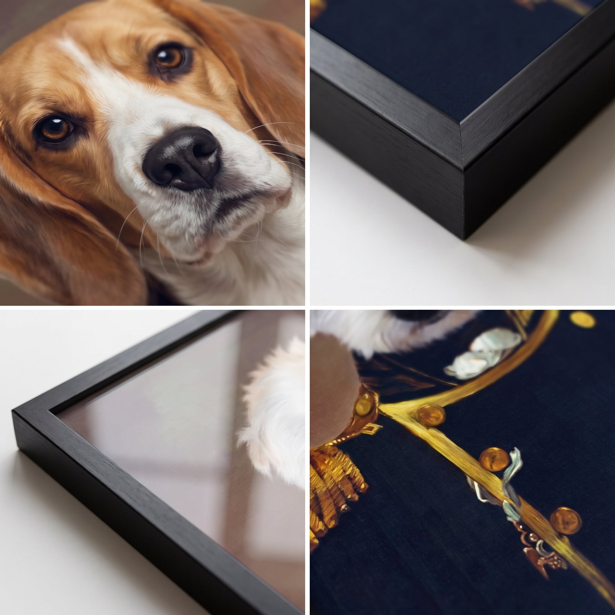 Close-up details of The Admiral custom pet poster