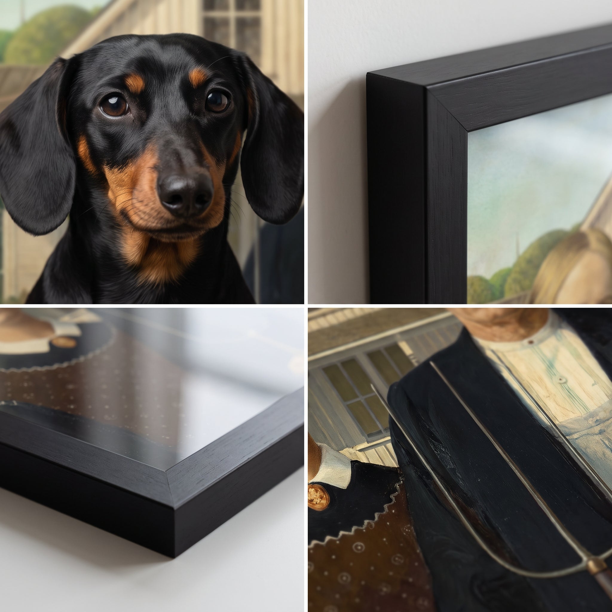 Close-up details of The American Gothic custom pet poster