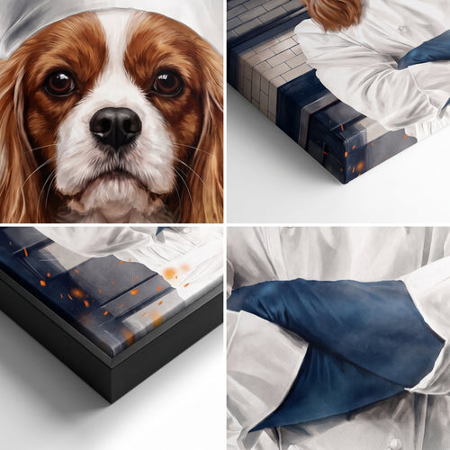Close-up details of The Chef custom pet canvas
