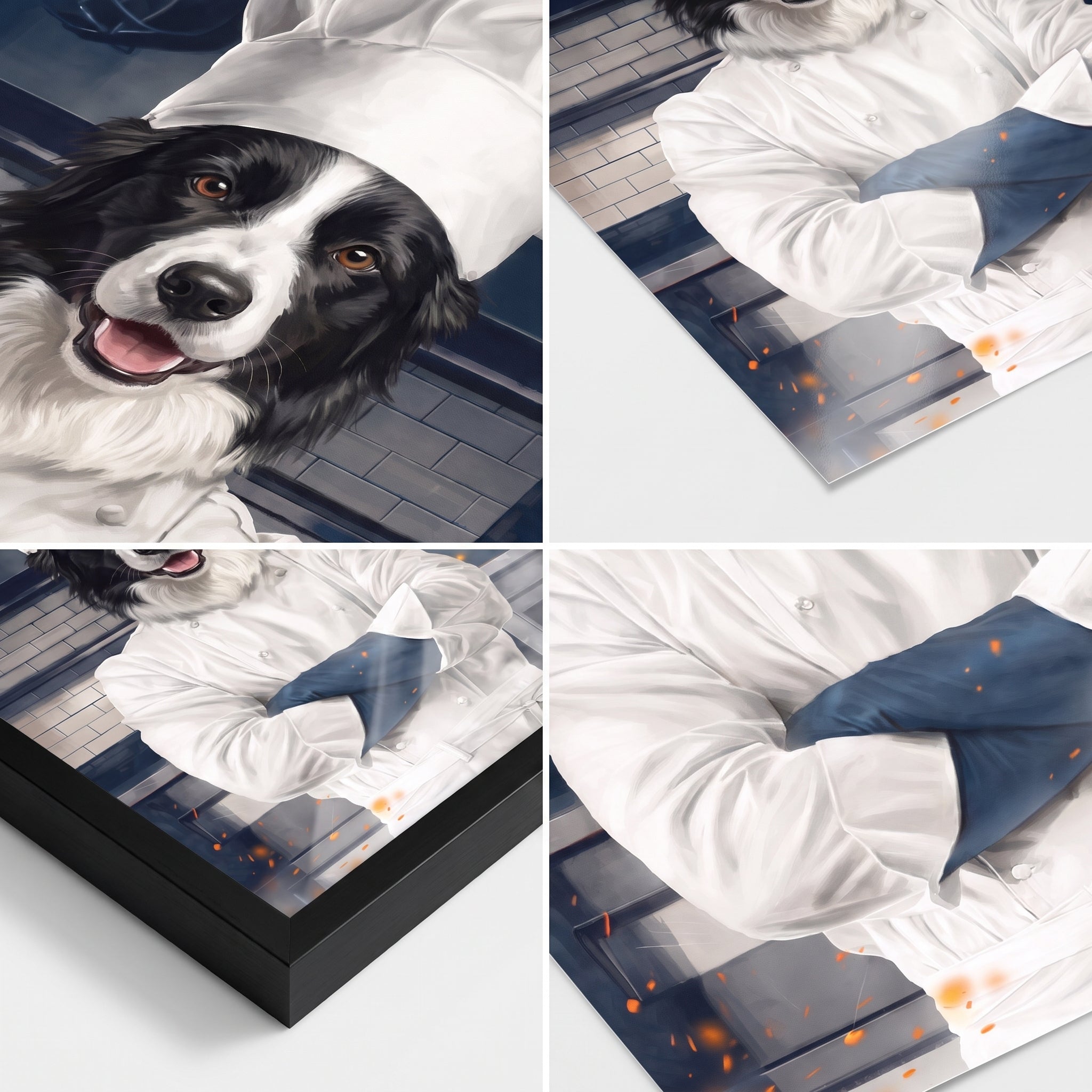 Close-up details of The Chef custom pet poster