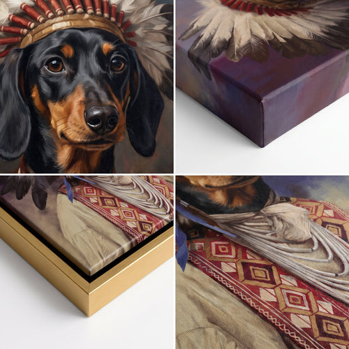 Close-up details of The Chief custom pet canvas