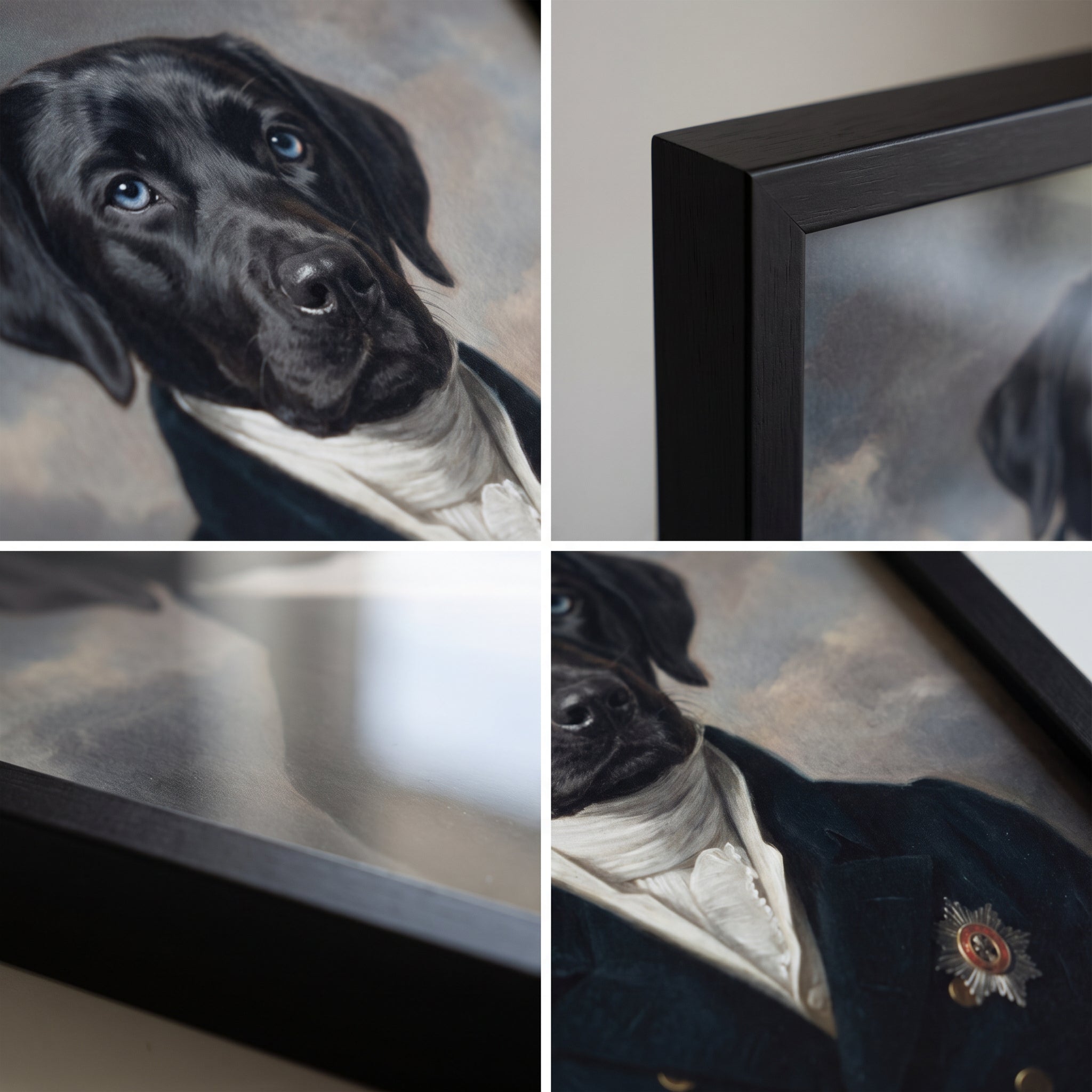 Close-up details of The Count custom pet poster