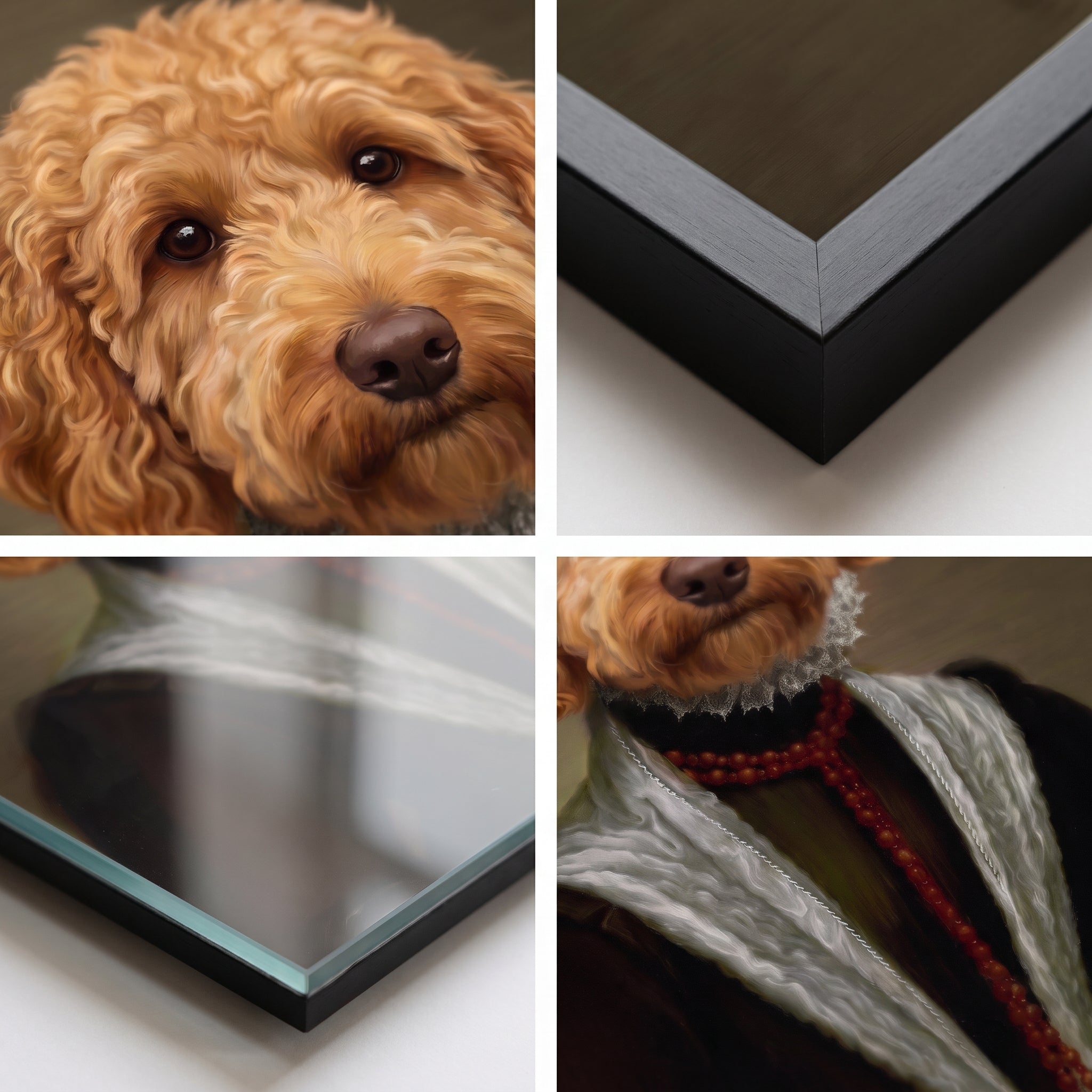 Close-up details of The Countess custom pet poster