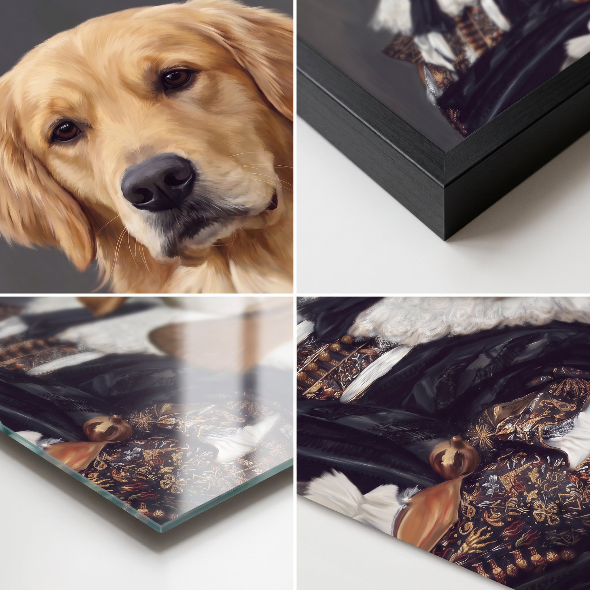 Close-up details of The Laughing Cavalier custom pet poster