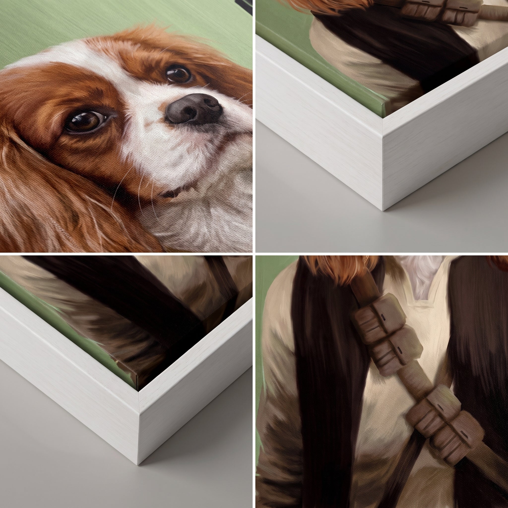 Close-up details of The Rebel custom pet canvas