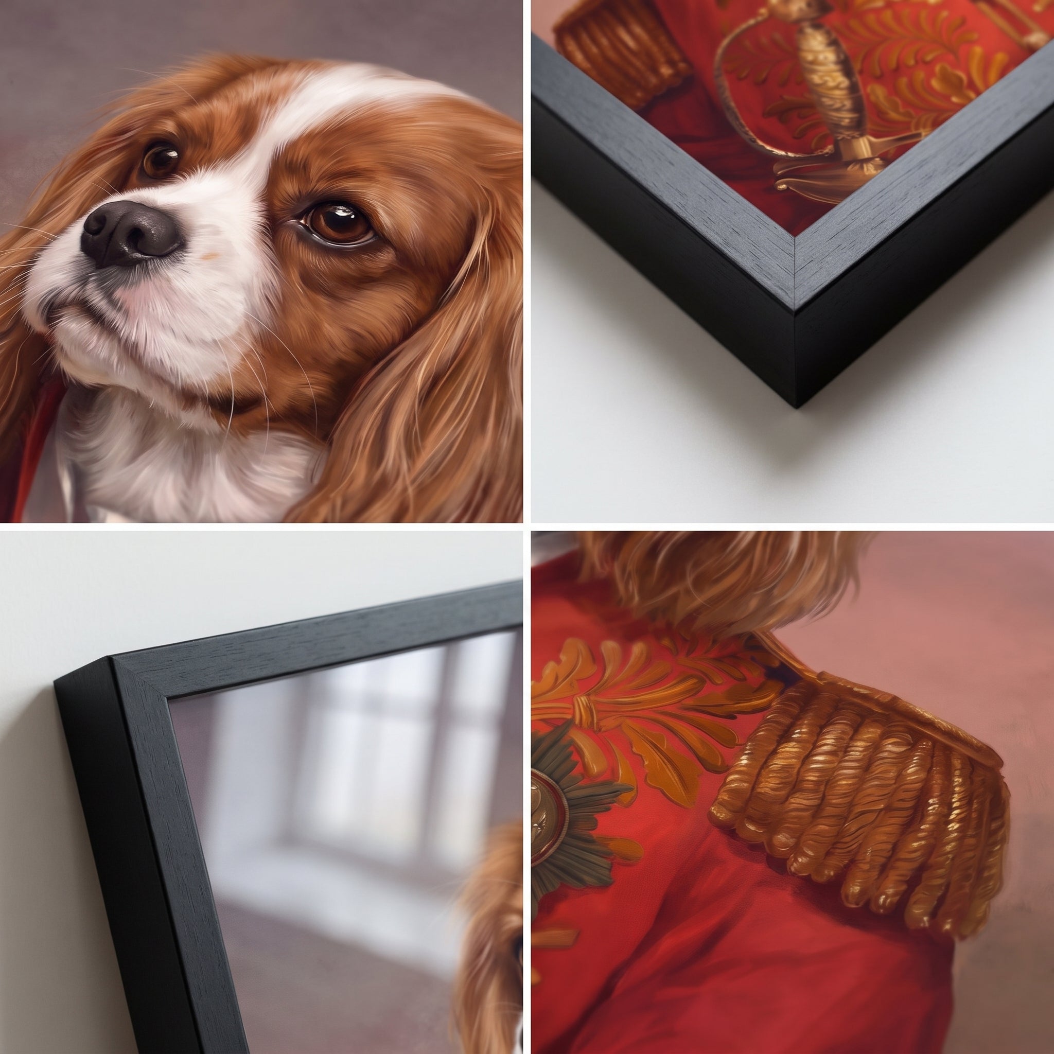 Close-up details of The Red General custom pet poster