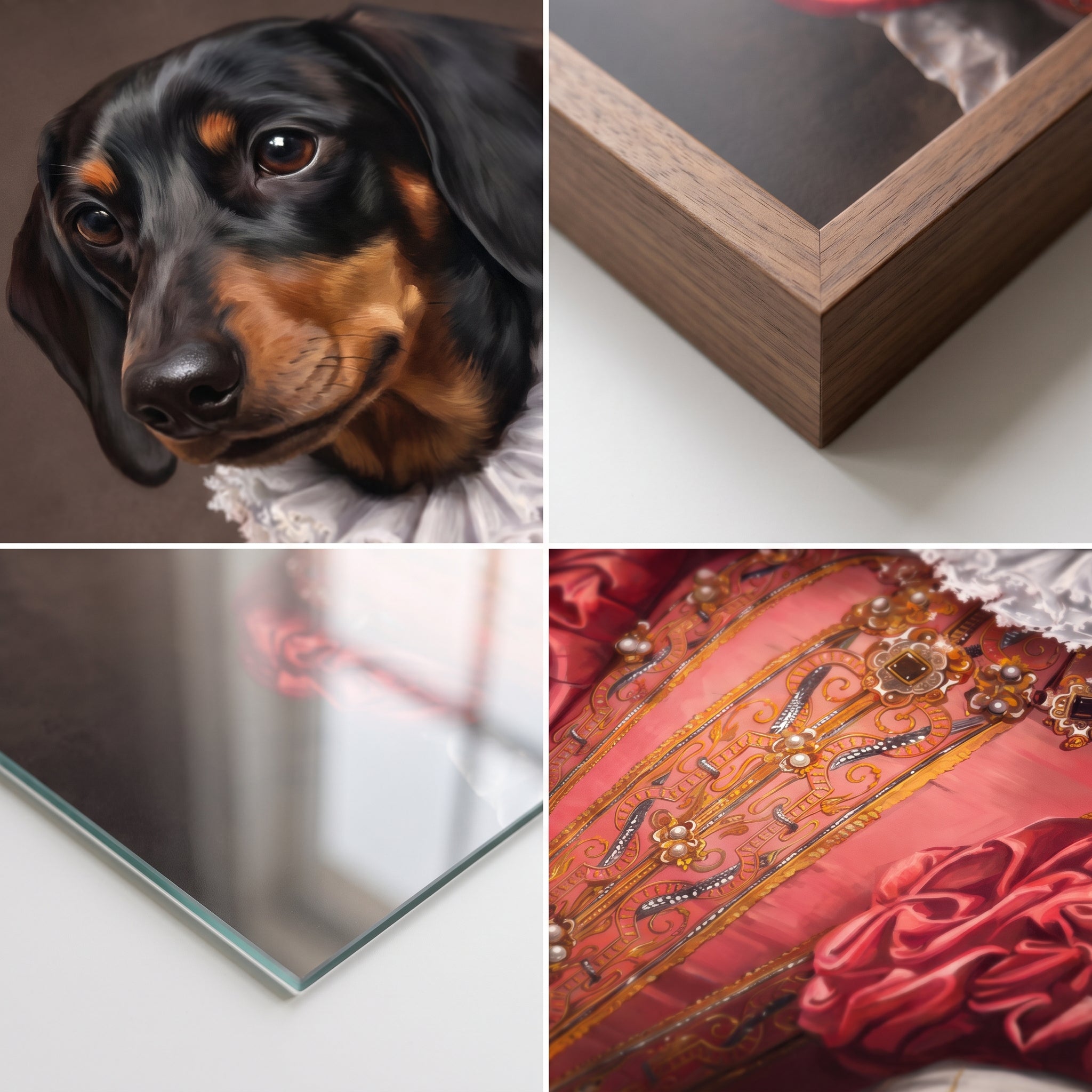 Close-up details of The Red Rose custom pet poster