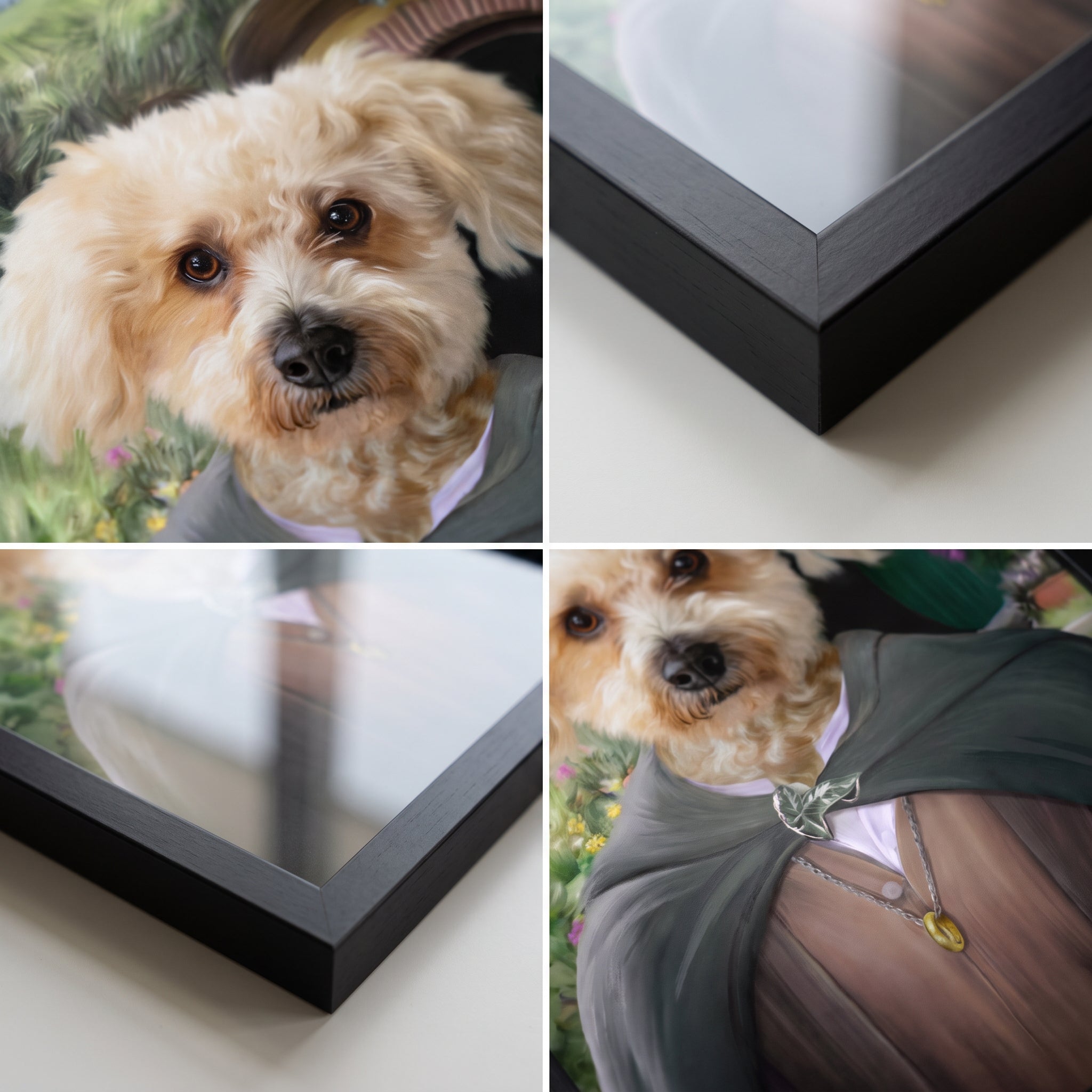 Close-up details of The Ringbearer custom pet poster