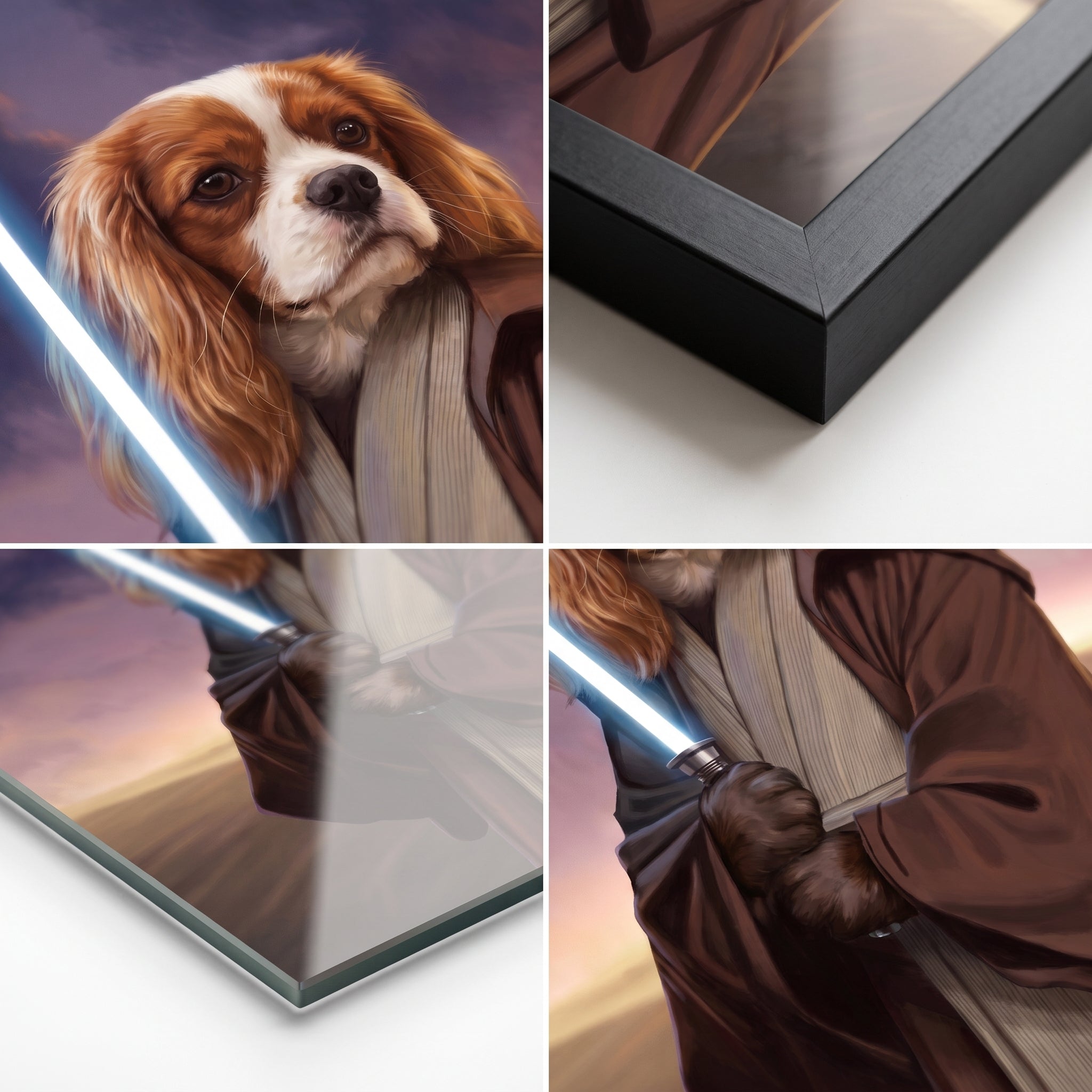 Close-up details of The Space General custom pet poster