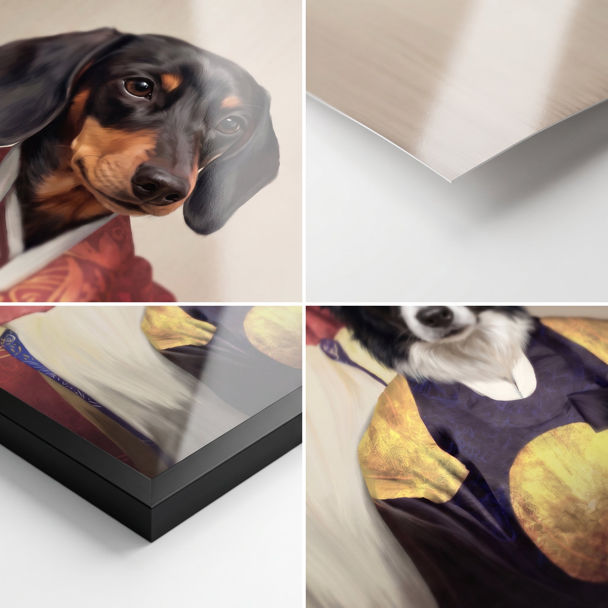 Close-up details of The Wise Pair custom pet poster