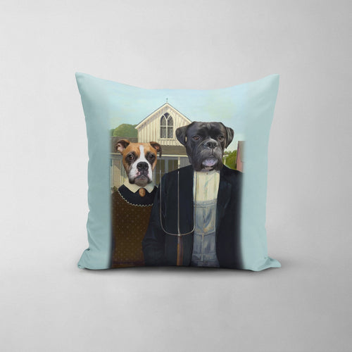 Crown and Paw - Throw Pillow The American Gothic - Custom Throw Pillow