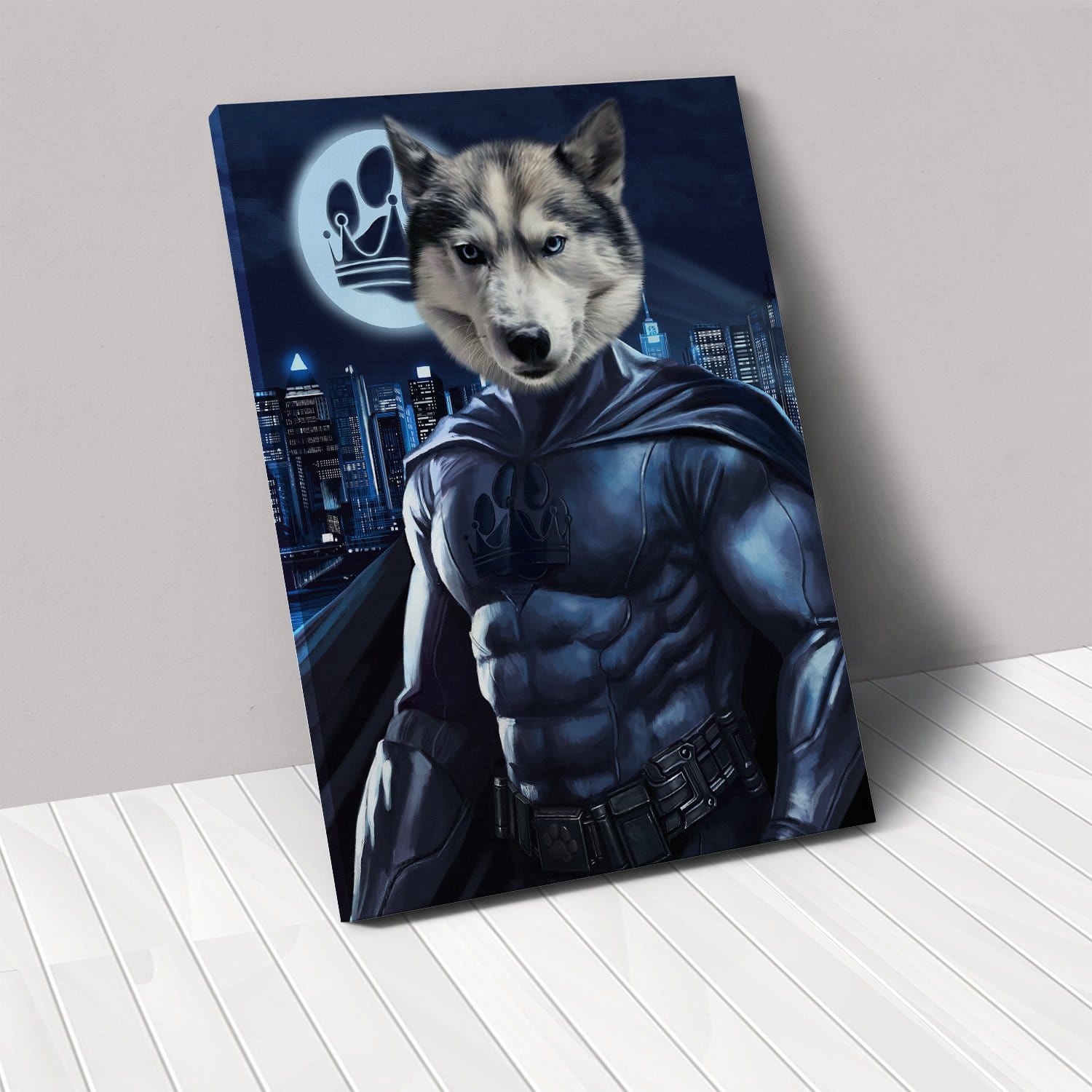 Crown and Paw - Canvas The Dark Hero - Custom Pet Canvas