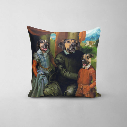 Crown and Paw - Throw Pillow Family of Three - Custom Throw Pillow
