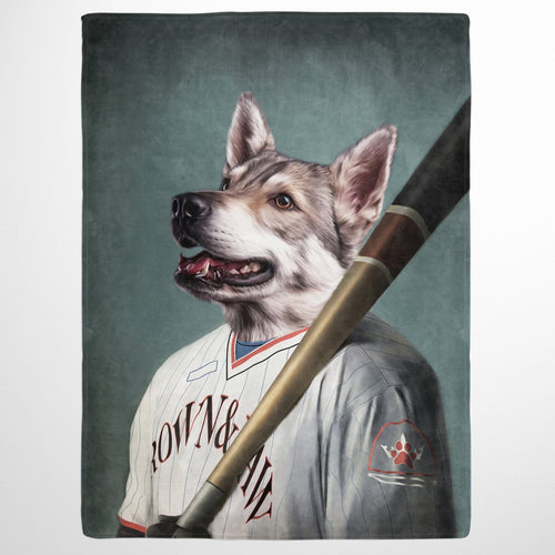 Crown and Paw - Blanket The Baseball Player - Custom Pet Blanket