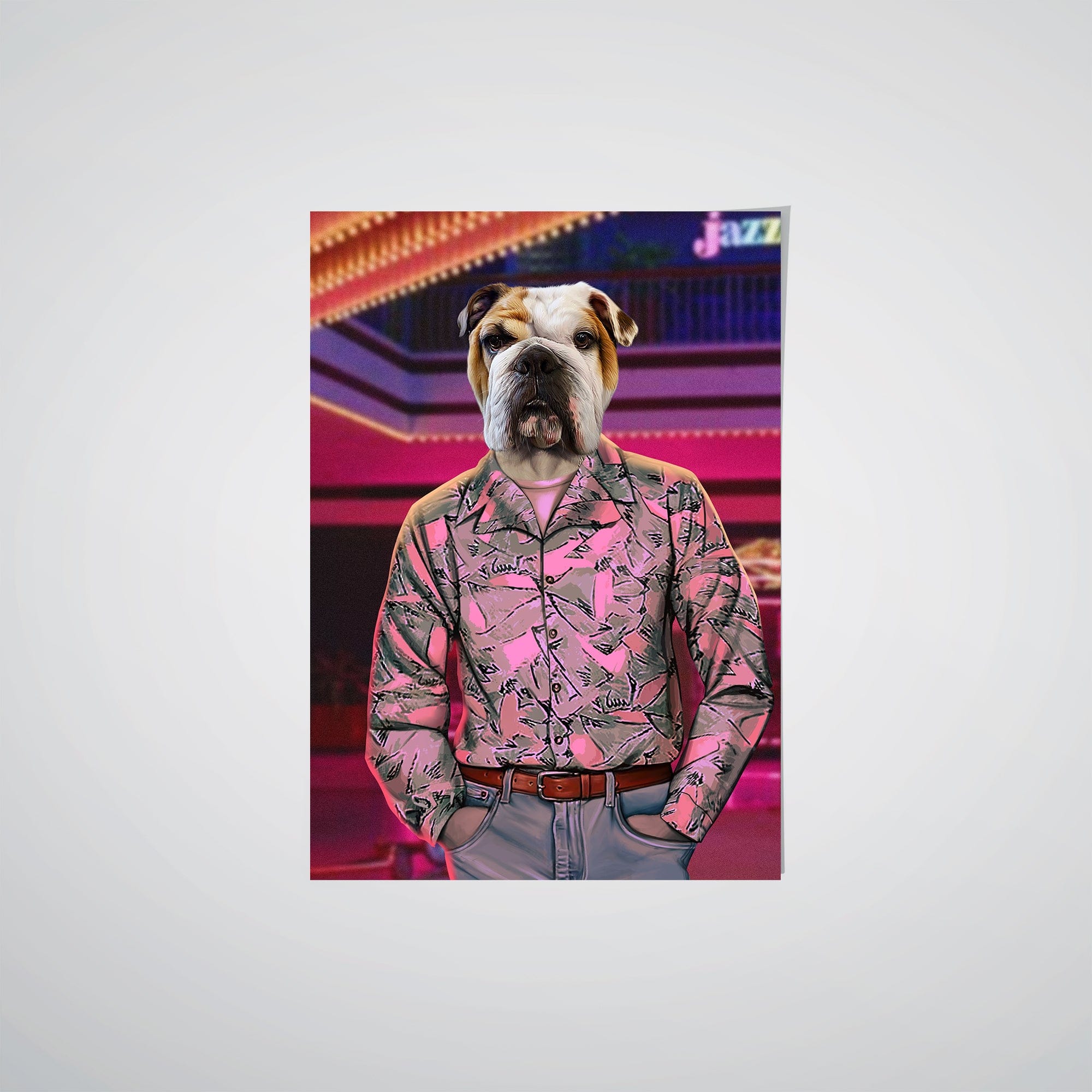Crown and Paw - Poster The 80's Cop - Custom Pet Poster