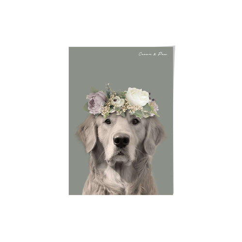 Crown and Paw - Poster Full Bloom - Custom Pet Poster 8.3" x 11.7" / Green