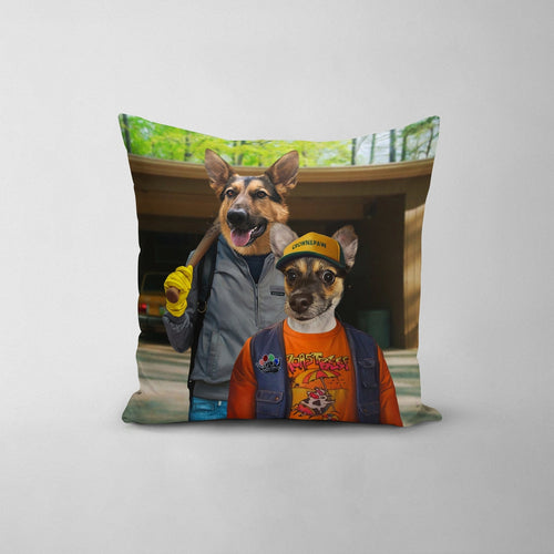 Crown and Paw - Throw Pillow The 80's Dynamic Duo - Custom Throw Pillow