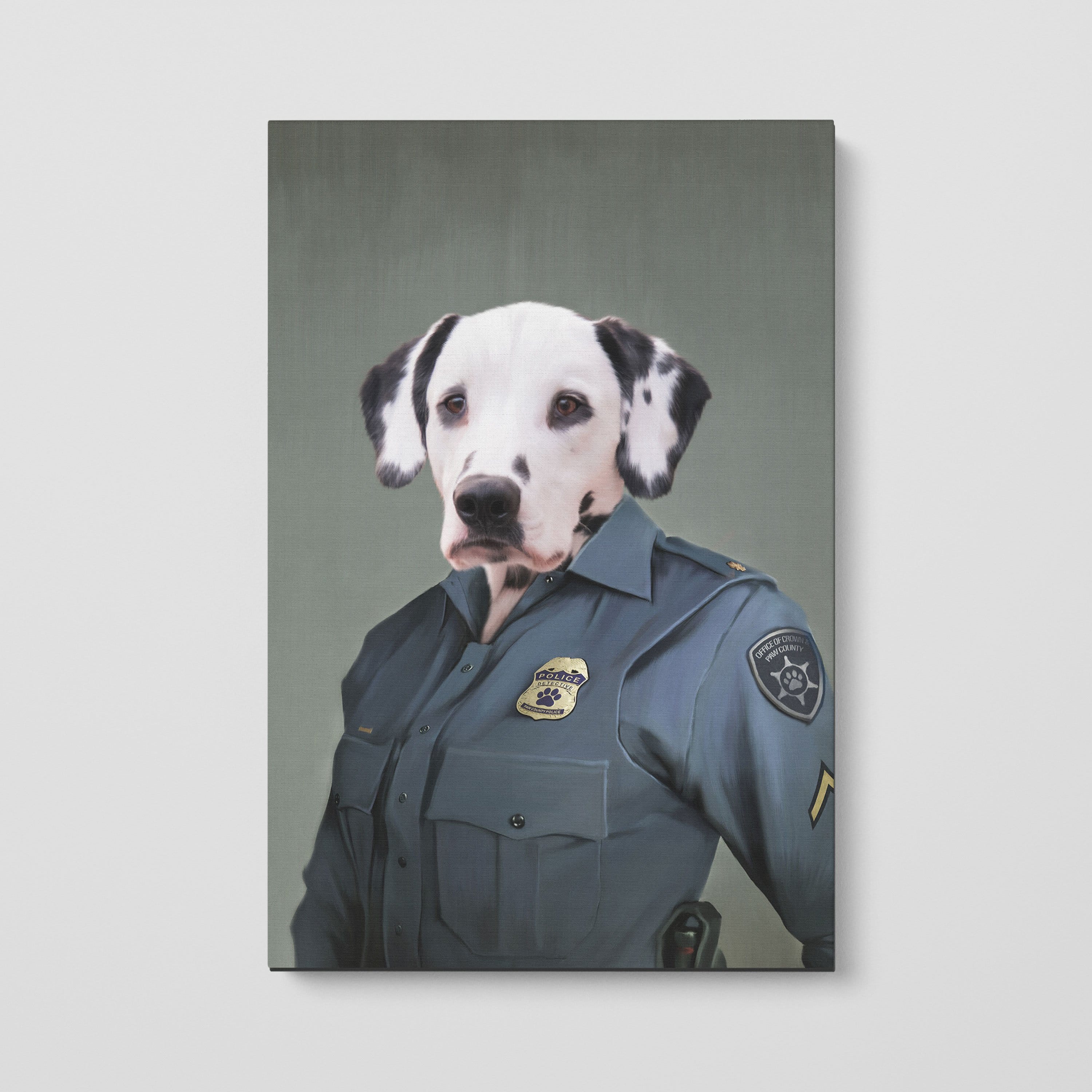 Crown and Paw - Canvas The Female Police Officer - Custom Pet Canvas