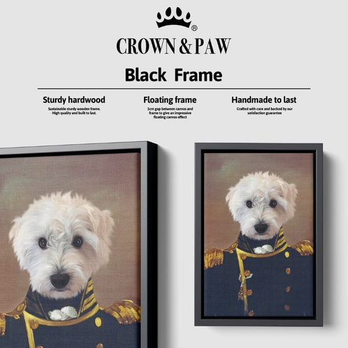 Crown and Paw - Canvas The Admiral - Custom Pet Canvas 8" x 10" / Black