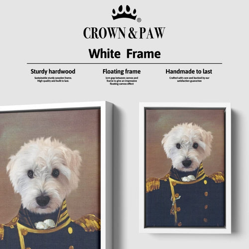 Crown and Paw - Canvas The Admiral - Custom Pet Canvas 8" x 10" / White