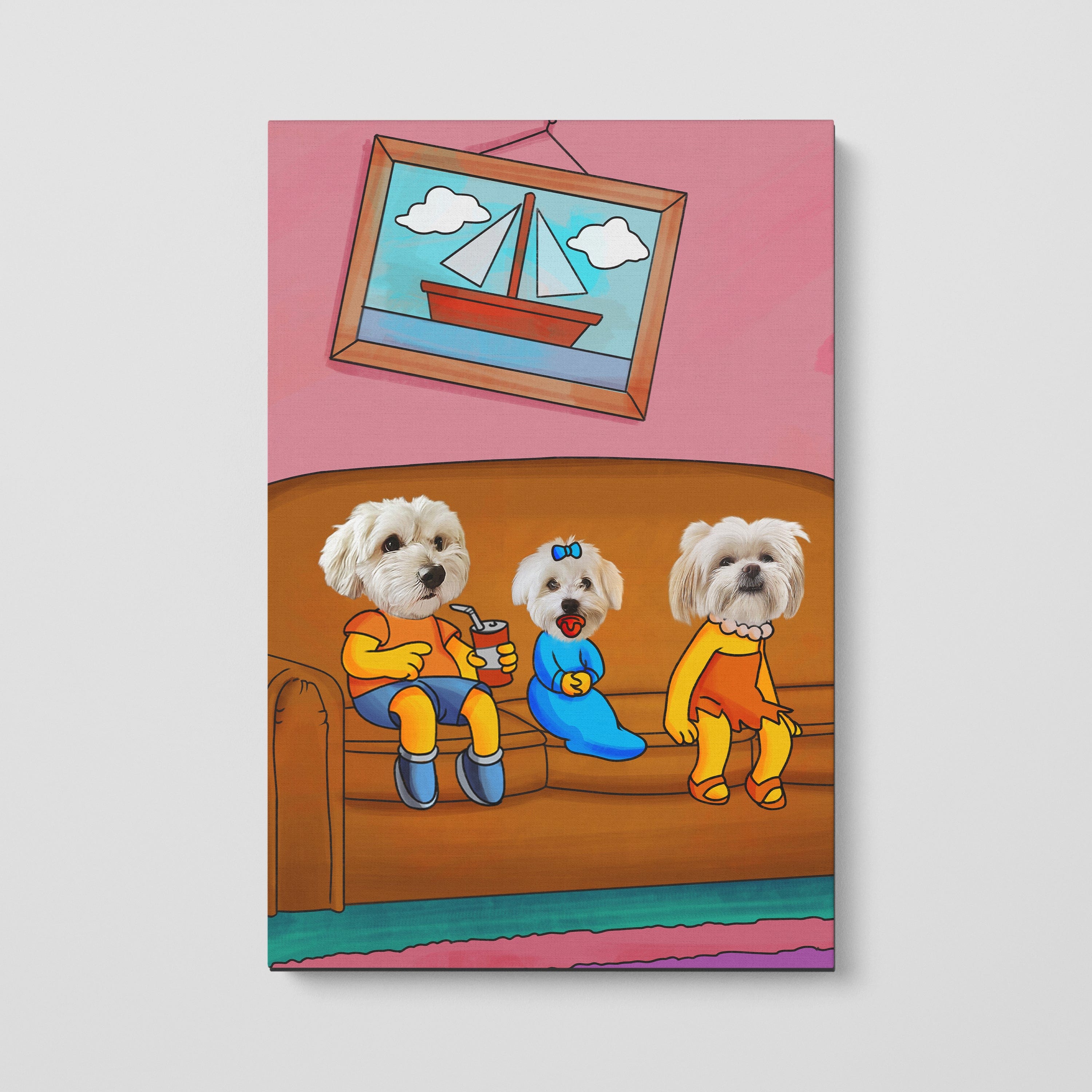 Crown and Paw - Canvas The Yellow Three - Custom Pet Canvas