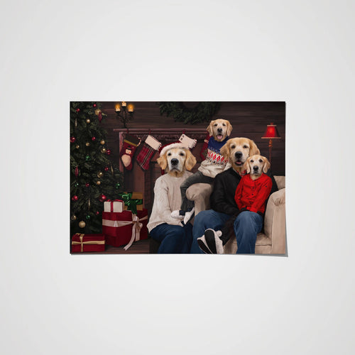 Crown and Paw - Poster The Family Christmas (Four Pets) - Custom Pet Poster
