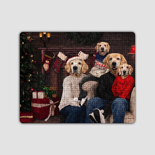 Crown and Paw - Puzzle The Family Christmas (Four Pets) - Custom Puzzle